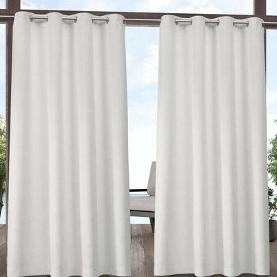Set of 2 Outdoor Solid Cabana Grommet Top Light Filtering Curtain Panel
