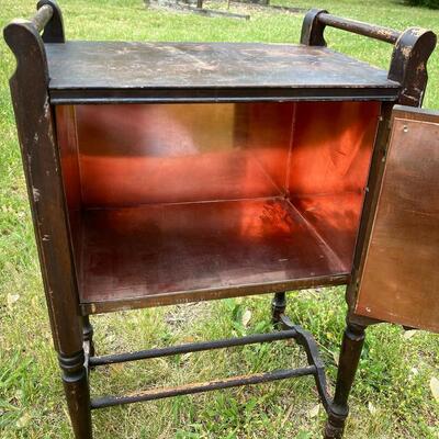Vintage Wooden Tobacco Cabinet with Copper Lining 