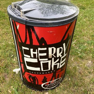 Commercial Size Large Cherry Coke Advertising   Ice Cooler 