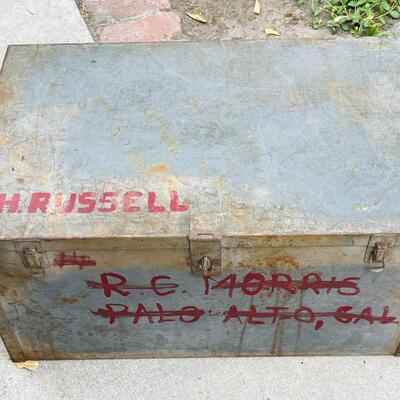 Lot 455  Vintage Metal Foot Locker 