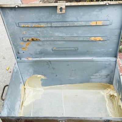 Lot 455  Vintage Metal Foot Locker 