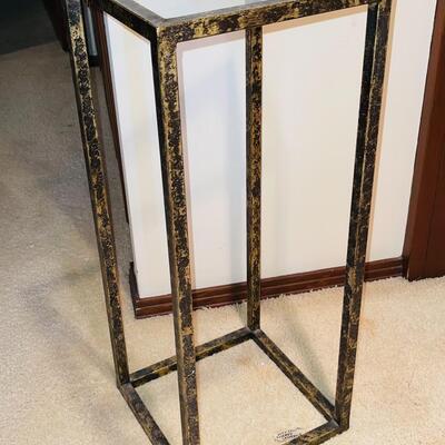 Lot 457  Glass Top Metal Plant Stand 