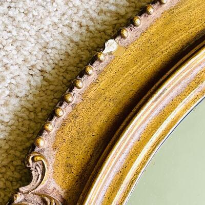 Lot 468  Oval Mirror Gold Painted Wooden Frame