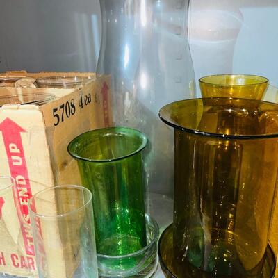 BB 487  Cabinet Full of Candles Glass Hurricane Globes All Sizes 