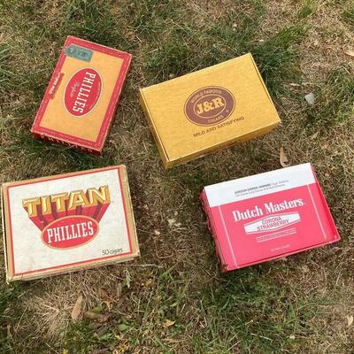 Collection of 4 vintage cigar boxes