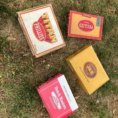 Collection of 4 vintage cigar boxes