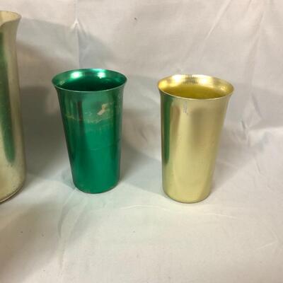 Lot 88 - Color Craft Aluminum Pitcher and Tumblers
