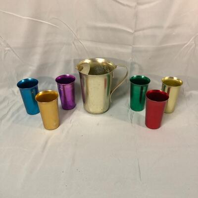 Lot 88 - Color Craft Aluminum Pitcher and Tumblers
