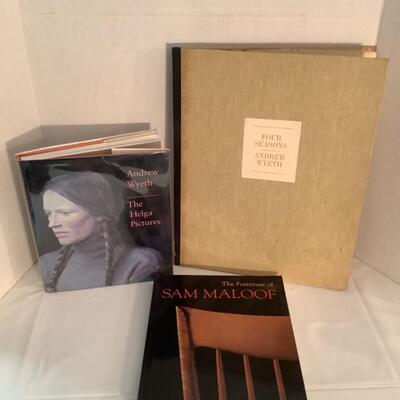 C2201 Andrew Wyeth The Helga Pictures Book Andrew Wyeth 12 Seasons Book with Prints and The Furniture of Sam Maloof Book