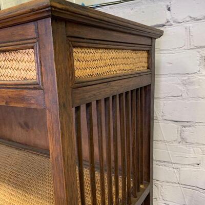 #11 Wood/Woven Shelf With 3 Drawers