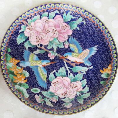 The Kingfisher, 1992, 4th In Series Winged Jewels Chinese Cloisonee Plates, See description