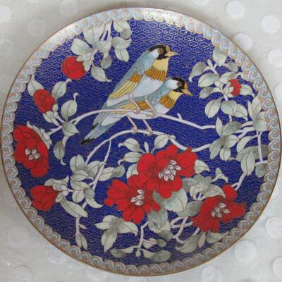 The Pekin Robin, 1992, 7th In Series, Winged Jewels Chinese Cloisonne Plates, Read description