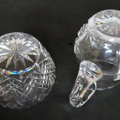 Bohemian 24% Lead Crystal Sugar and Creamer Set Czechoslovakia Lovely