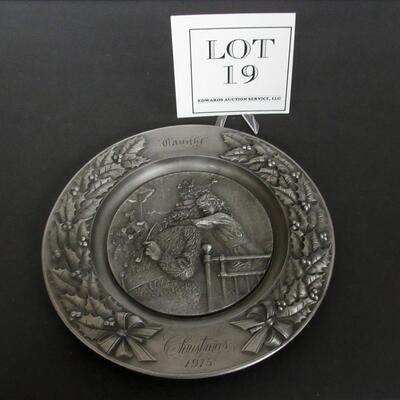 1975 Christmas Issue, Caught, Pewter Plate, Lt Ed 5284/7500, International Silver Co, Read description