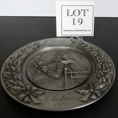 1975 Christmas Issue, Caught, Pewter Plate, Lt Ed 5284/7500, International Silver Co, Read description