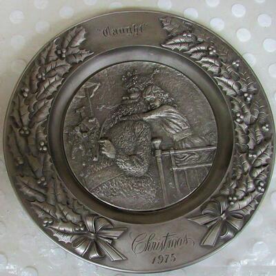 1975 Christmas Issue, Caught, Pewter Plate, Lt Ed 5284/7500, International Silver Co, Read description