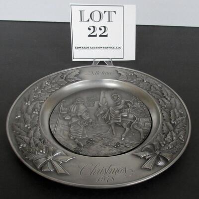 1978 Christmas Issue, Alleluia Pewter Plate, Lt Ed 5284/7500, International Silver Co, Read Description