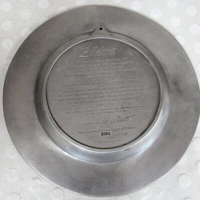 1978 Christmas Issue, Alleluia Pewter Plate, Lt Ed 5284/7500, International Silver Co, Read Description