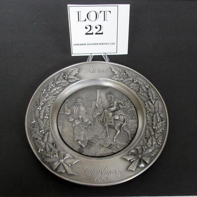 1978 Christmas Issue, Alleluia Pewter Plate, Lt Ed 5284/7500, International Silver Co, Read Description
