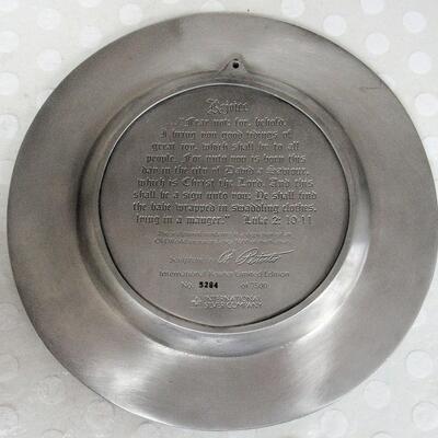 1979 Christmas Issue, Rejoice Pewter Plate, Lt Ed 5284/7500, International Silver Co, Read description