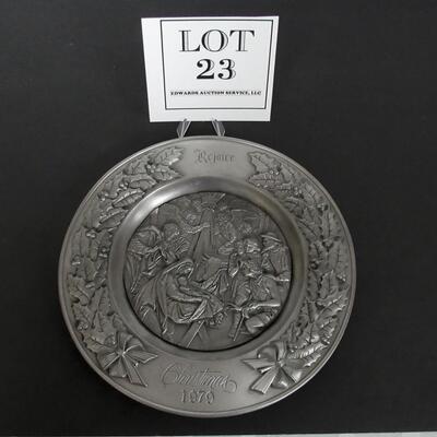 1979 Christmas Issue, Rejoice Pewter Plate, Lt Ed 5284/7500, International Silver Co, Read description