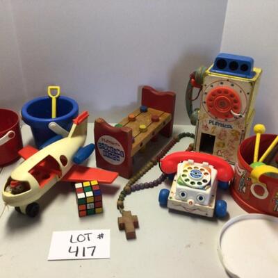 417 Vintage Playskool & Fisher Price Toy Lot 