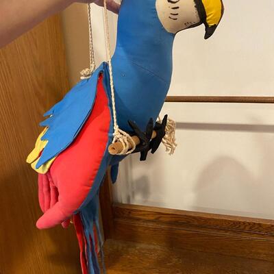 Plush Hanging Blue Macaw Parrot 