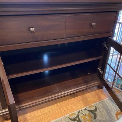 Glass Front Media TV Cabinet