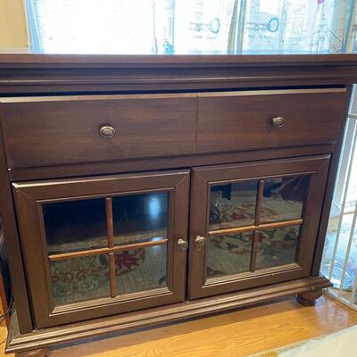 Glass Front Media TV Cabinet