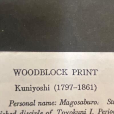 Lot 7 - Kuniyoshi Wood Block Print & Toyo Plate