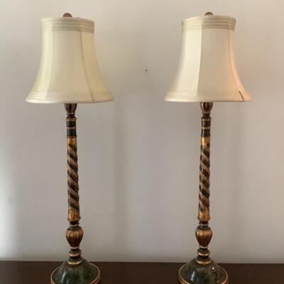 216  Pair of. Decorative Bally Twist Lamps 