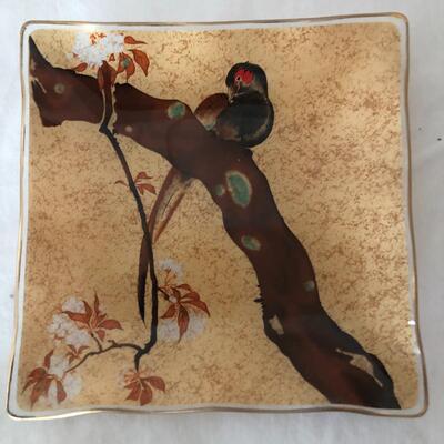 Lot 10 - Japanese Glass Trays, Vases & More