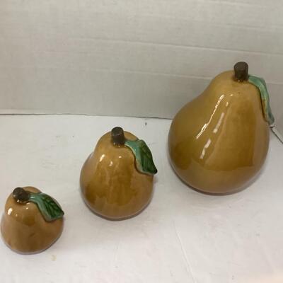 230. Three Ceramic Decorative Pears 