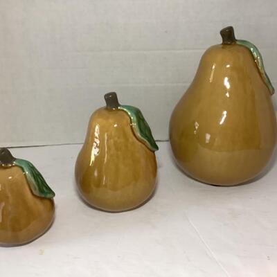 230. Three Ceramic Decorative Pears 