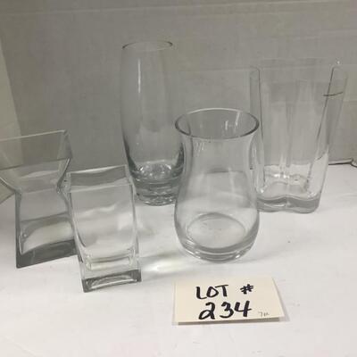234  Assortment of Beautiful Clear Glass Vases 