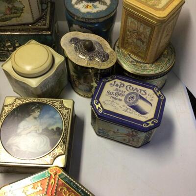 337 Lot of Vintage Tea Tins 