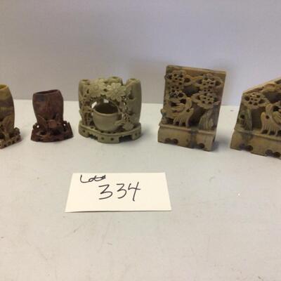 334 5pc Set of Soap Stone Carvings 