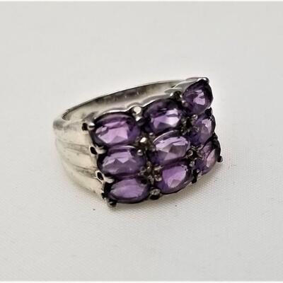 Lot #153  Sterling Silver and Amethyst Ring, Size 7