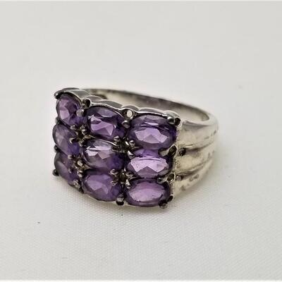 Lot #153  Sterling Silver and Amethyst Ring, Size 7