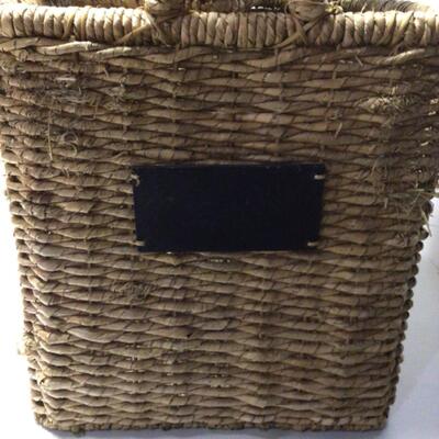 384 Two Large Double Handle Baskets with Chalkboard 