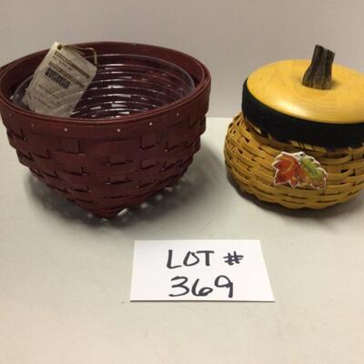 369 Two Piece Longaberger Basket Lot 