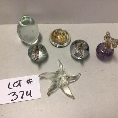 374 Lot of Glass Paperweights 
