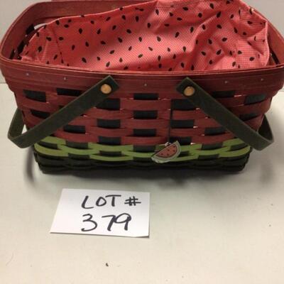 379 Longaberger Watermelon Large Market Basket 