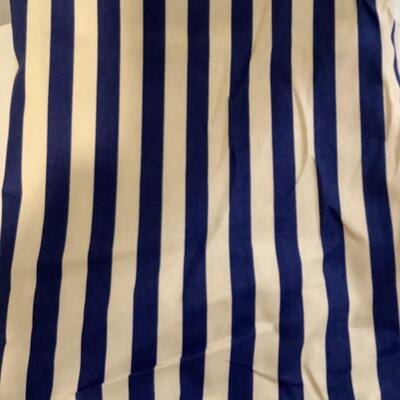 195 10 yards of Blue and Off White Striped Fabric 