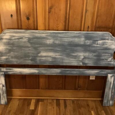 194 Blue and White Washed Headboard 