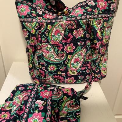 175 Large Vera Bradley Tote with Cosmetic bag 