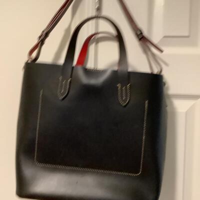 165 DOONEY & BOURKE Black and Red with Snap Leather Divider 