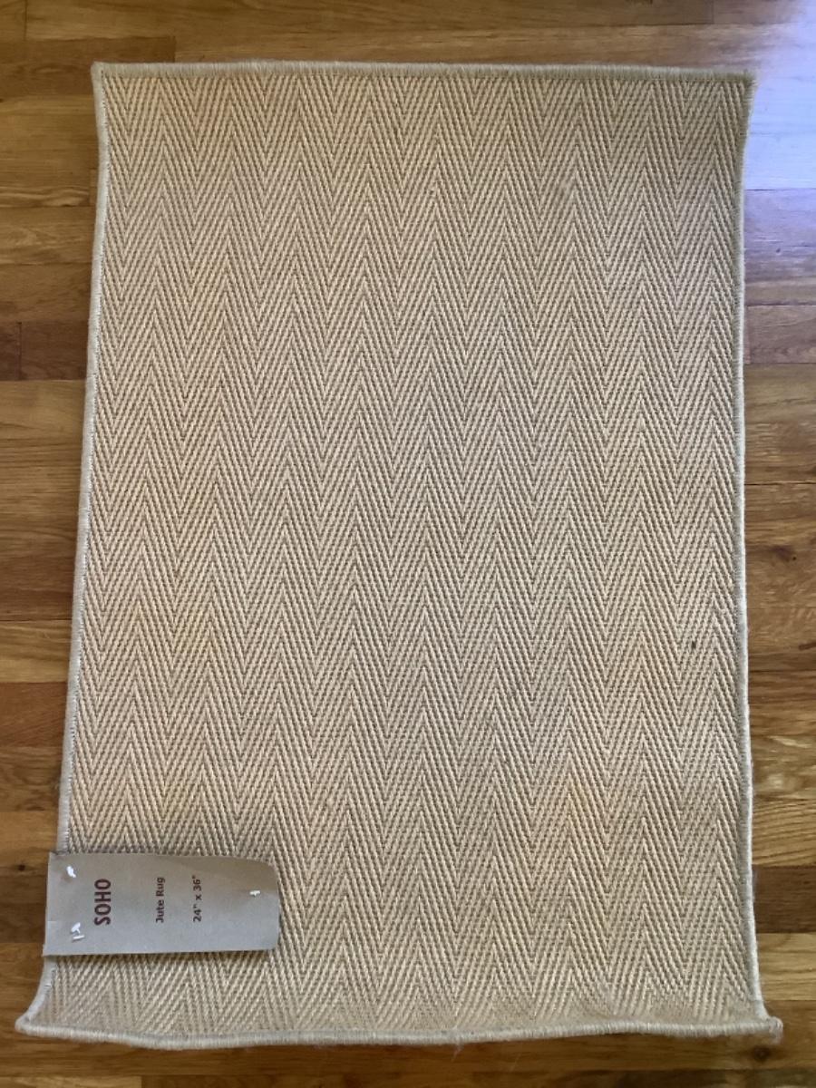 128 Soho Jute Rug with Rubber Backing 2’ x 3’