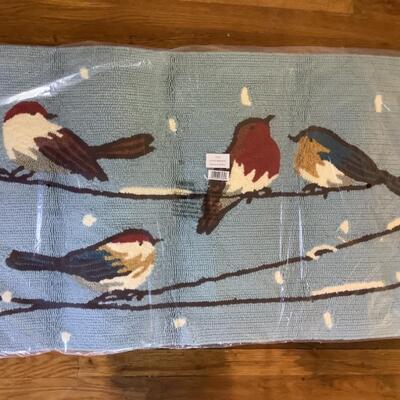 120 New in Pkg. Birds on a Wire Hooked rug 