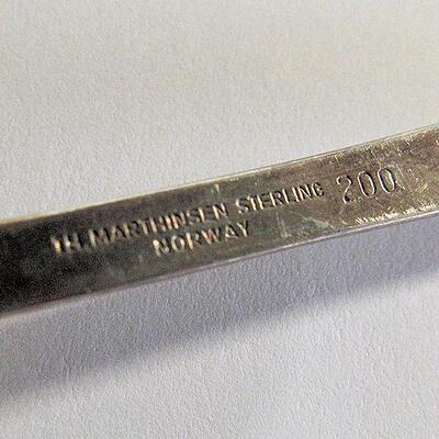 Vintage Marthinsen Norway 200 Sterling Silver Condiment Spoon